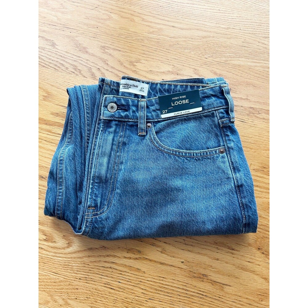New Abercrombie & Fitch The Loose High Rise Curve Love Size 27 Regular
